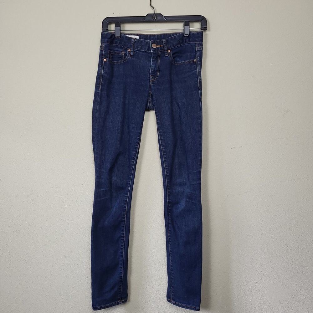 Gap 1969 Womens Blue Dark Wash Flat Front‎ Denim Skinny Jeans Size 24r